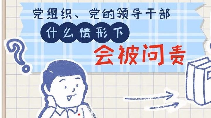 一定之規(guī)?紀檢監(jiān)察干部必讀丨黨組織、黨的領導干部什么情形下會被問責